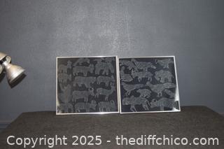 2 Framed Pictures - 15 1/2in x 15 1/2in