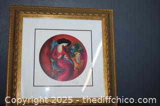 Framed Linda Le Kinff Signed and Number 158/330 -26in x 26in