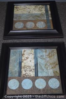 2 Framed Prints-16in x 16in