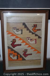Framed Indian Art/Rug - 30in x 41in