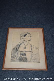 Framed Pencil Art-11 1/2in x 15in