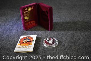 1990 Bugs BirthdayCoin-fine silver cert 38397