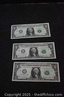 3 Dollar Bills in Sequence Number