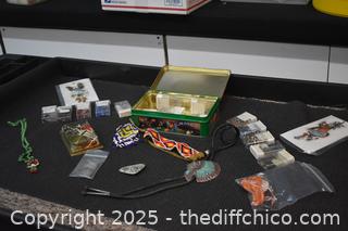 Vintage Chief Head Bola Tie (turquoise and coral) and More