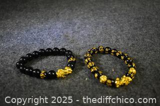 Obsidian Pixiu Bracelets for Wealth and Protection