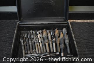 Assorted Sizes of Drill Bits plus Case