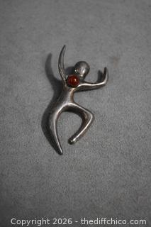 Vintage Sterling Silver Modernist Man w/heart