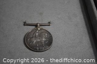 1914 British Silver King George War Metal