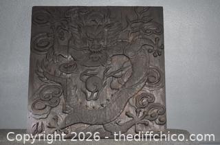 Vintage Carved Dragon - 30 1/2in x 1 1/4in x 30in