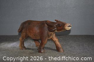 Hand Carved Wood 18in Water Buffalo