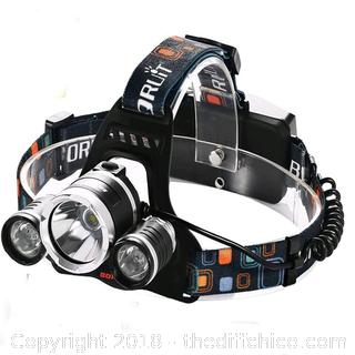 5000 Lumen Led Headlamp Bright Headlight Head Flaslight Torch 3 XM-L2 LED with Rechargeable Batteries