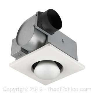 NuTone 9417DN 70 CFM 3.5 Sone Ceiling Mounted HVI Certified Bath Fan with Heating Light (J3)