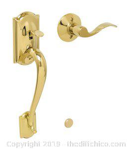 Schlage FE285CAM619ACC Camelot Lower Handleset with Accent Lever Satin Nickel - Qty 4 (J21)