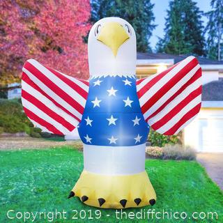 Holidayana Inflatable 4th of July Bald Eagle Decoration with Built-In Fan and LED Lights (J3)