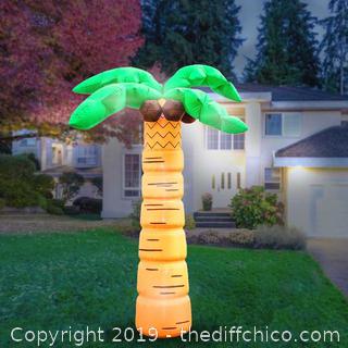Holidayana Inflatable Palm Tree with Coconuts Decoration with Built-In Fan and LED Lights (J5)