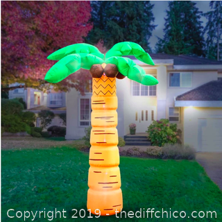 Holidayana Inflatable Palm Tree with Coconuts Decoration with Built-In Fan and LED Lights (J10)
