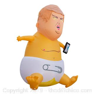 Holidayana Inflatable Baby Donald Trump with Flapping Toupee with Built in Fan and LED Lights (J4)
