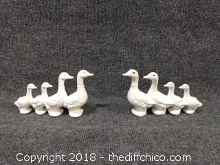 Dept 56's Attached Marching Geese from their Animal Collection - 7" x 4.5" - Vintage/Retired - 2 Sets